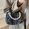 Transfronterizo 2025 Nuevo Bolso de Hombro de Cuadros de Gran Capacidad Bolso de Mujer Moderno y Elegante Bolso Cruzado Versátil Bolso Cubo Portátil
