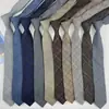 Gris Albaricoque Marrón Caqui Retro Café Cuadros Corbata de Hombre Atada a Mano Perezosa Cremallera Femenina Preppy Estilo Británico