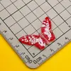 Colgante de mariposa perforado de hielo transparente con degradado de agujero recto de colores, parche, pinza para el pelo, cuerda para el pelo, pegamento de crema para manualidades, accesorios acrílicos