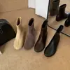 Botas Adelgazantes Estilo Coreano para Mujer Punta Redonda Elásticas en el Tobillo 2026 Tendencia de Moda Otoño Invierno Nuevas Botas Planas de Poner para Adelgazar