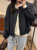 Design Sense Niche Simples Gola Redonda Curta Jaqueta Acolchoada de Algodão Feminino 2024 Outono e Inverno Novo Moda Solto Quente Casaco Acolchoado de Algodão