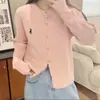 Bordado de Caballo Pequeño Raffaello 2026 Principios de Primavera Cárdigan de Punto Trenzado Suéter Chaqueta de Cuello Redondo Retro para Mujer Otoño Invierno Top