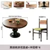 Columna romana americana mesa de comedor redonda francesa estilo vintage mesa de comedor de madera maciza para el hogar apartamento pequeño mesa de comedor redonda estilo retro