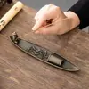Criativo Suporte de Incenso Estilo Chinês com Pescador, Múltiplos Peixes e Suportes de Incenso de Barco para Uso Interno em Casa, Apresentando Incensos de Sândalo de Laoshan e Agarwood