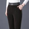 Pantalones de Mujer Shanli Dadi Pantalones Harlan de Terciopelo Visón Otoño e Invierno Nuevos Cintura Alta Rectos Sueltos Acolchados