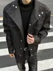 Chaqueta de mezclilla rígida de color original estilo americano moderno con cuello inclinado para hombre, diseño vintage, top casual corto y holgado