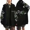 Moletom com Capuz e Zíper Solto Estampado Harajuku de Estilo K-Pop Transfronteiriço de Stray Kids Suporte Kpop Atacado
