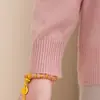 Blusa de tricô juvenil de manga comprida para outono para mães, roupas para mulheres de meia-idade de 50 anos, camisa base de alta qualidade, macia e elástica para mulheres