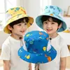 Sombrero de Pescador de Dinosaurio de Verano para Niños Protección Solar Parasol para Niños y Niñas Lindo Sombrero de Cubo de Dibujos Animados Malla Transpirable Sombrero de Sol para Bebé