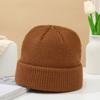 Gorro de lana tejido para otoño e invierno, moda simple, color sólido, gorro para el frío, circunferencia de cabeza grande, estilo coreano, gorro melón rizado para hombres y mujeres