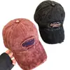 Gorra de Béisbol Bordada Vintage Estilo Americano Desgastada para Mujer, Circunferencia de Cabeza Grande, Visera Profunda y Ancha, Sensación de Alta Gama, Gorra Tipo Pato