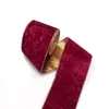 Cinta de Terciopelo de 10 cm de Ancho, Cara Única con Fondo Dorado, Hecha a Mano para Manualidades, Lazo Decorativo para Fondo de Árbol de Navidad, 10 Yardas/Rollo en Stock
