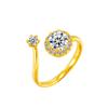 Anillo de imitación de oro de 18 quilates con diamantes de imitación, anillo de moda para mujer con circonitas incrustadas, joyería de oro, fabricantes mayoristas transfronterizos.