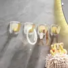 Gancho de roupa de acrílico sem furos gancho de roupa toalha de banho atrás da porta gancho de casaco cozinha e banheiro gancho adesivo
