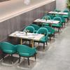 Restaurante occidental de celebridades de Internet, bar, restaurante de ollas calientes, sofá de pared de acero inoxidable con asiento de tarjeta, restaurante, hotel, mesa y silla de lujo ligeras combinadas