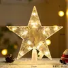 Decoración navideña en stock, luces LED de batería, luces de estrellas luminosas en la parte superior del árbol de Navidad, diseño de ventana de centro comercial para transfronterizos