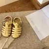 Sandalias Infantiles Estilo Coreano, Zapatos Romanos de Verano Cerrados para Niñas, Zapatos de Playa Tejidos Antideslizantes para Niños, Zapatos para Bebé de Suela Suave