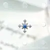 Pendientes de botón de aleación de titanio F-136 con copo de nieve de circón G23 Titanio con rosca interna Pendiente de labio de circón Joyería para piercings Cabeza