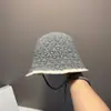 Sombrero de Pescador Tejido Bloque de Color Estilo Coreano para Mujer 2025 Nuevo Dulce Lazo Calado Transpirable Protección Solar Sombrilla Sombrero Cubeta