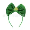 Novo Adereço de Cabeça para o Dia de São Patrício Laço para Festival Irlandês Faixa de Trevo de Quatro Folhas Cabeça para Apresentação de Festival Infantil