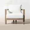 Sofá de teca para área externa de villa, varanda, jardim, terraço, móveis de lazer simples em liga de alumínio, à prova d'água e resistente ao sol
