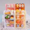Prateleiras de Supermercado Miniatura Simuladas, Enfeites Fofos de Desenho Animado para Casa de Bonecas, Prateleiras de Armazenamento de Comida e Brinquedos para Casa de Brincar