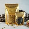 Saco ziplock auto-vedante translúcido de alumínio fosco dourado Yin Yang para arroz