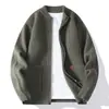 2026 Moda Casual de Punto para Hombre Nuevo Otoño Cárdigan Suéter Chaqueta Abrigo Rayada Simple para Hombre