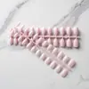 Nuevos Parches para Uñas 24 Piezas Color Puro Brillantes Ovalados Cortos Parches de Manicura Removibles Parches de Uñas Terminados Usables Parches de Uñas Postizas