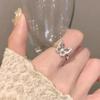 Anillo Abierto de Mariposa Doble Hueca para Mujer 2024 Nueva Moda Ajustable Anillo para Dieta Estilo Frío Anillo Combinable