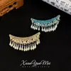 Qingluan Xianfang Pasador de Pelo con Borla de Perla y Diamante Brillante para Mujer, Accesorio para el Cabello Estilo Vintage Estilo Nacional Chino, Pinza Lateral para el Cabello, Pinza de Pato