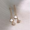 Aretes Largos de Borla en Forma de Abanico de Plata S925 con Diamantes Completos, Estilo Coreano, Aretes Distintivos de Alta Gama, Aretes Yujie Socialité de Lujo Ligero