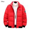 Nuevo abrigo acolchado de algodón con cuello alto para hombre, abrigo de invierno grueso y cálido con acolchado de algodón, abrigo corto de algodón de marca de moda para hombre, chaqueta acolchada de algodón de estilo coreano en stock