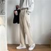 Pantalones Casuales de Estilo Literario para Hombre, Pantalón Pequeño Tridimensional Estilo Coreano con Colgante de Hermano, Cintura Recta Semi-elástica Estilo Hong Kong