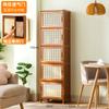 Armario estrecho moderno minimalista a prueba de polvo con celosía y combinación de puertas, armario vertical, armario estrecho, armario de almacenamiento, estante de piso de madera maciza