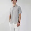 Nova camisa de linho estilosa de manga curta 2026 com gola de lapela, camisa casual masculina de corte solto, camisa masculina respirável