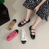 Novos Sapatos Femininos Estilo Primavera Bico Redondo Retro Estilo Francês Planos Baixos Mary Jane, Sapatos Femininos de Couro Genuíno Salto Baixo