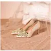 Zapatos de Tacón Altos Modernos y Versátiles para Ropa de Exterior, Nuevo Estilo Primavera y Verano 2025, Impresionantes Zapatos de Boda Estilo Francés para Mujer, Zapatos de Tacón de Doble Uso para Mujer