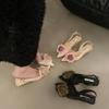 Zapatos de Tacón Alto Estilo Francés, Sandalias Rosas de Punta Cerrada, Zapatos de Mujer, Nuevos Zapatos de Punta 2026 Estilo Hada Primavera y Verano