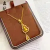 Tienda de Oro Mismo Estilo Collar de Corazón Picado Chapado en Oro Alta Retención de Color Floral Mariposa Moneda de los Cinco Emperadores Collar Venta al por Mayor