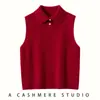 Otoño/Invierno 2026 Nuevo Tejido de Cachemira para Mujer Clásico Versátil Adelgazante Juvenil Chaleco Moda Cuello Alto