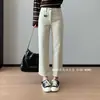 Jeans de mujer de cintura alta, nuevos pantalones rectos de otoño, adelgazantes y que realzan la altura, versátiles pantalones rectos tipo baguette