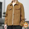 Chaqueta de solapa de moda estilo americano para hombre, otoño e invierno 2026, de pana, casual, versátil, con forro polar