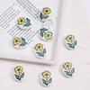 Venda quente transfronteiriça contas de flor coloridas pintadas à mão em cerâmica materiais e acessórios para pulseira e colar DIY