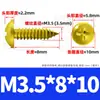 Tornillos Autorroscantes Dorados de Acero Inoxidable 304 con Cabeza Redonda Phillips y Arandela Tornillos Autorroscantes Medianos con Cabeza de Panal M2/M3/M4