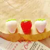 Adornos de Resina Simulada de Fresa Tricolor en Miniatura, Colgantes para Pendientes de Pegamento de Crema Hechos a Mano para DIY, Accesorios Decorativos