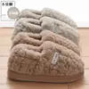 Zapatillas de casa para hombre, modelo nuevo de invierno 2025, de felpa cálida, engrosadas, con talón cerrado, de algodón, con tacto suave