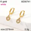Pendiente de Letra Completa de Diamante PVD Dorado Acero de Titanio Pendientes Nicho Europeo y Americano Lujo Ligero Circonita Incrustada Ear Cuff Mujer Transfronterizo
