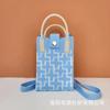 Bolso para teléfono móvil de alta gama Ins Nuevo Bolso tejido casual para mujer Bolso de mano Moda Versátil Tejido Popular Bolso cuadrado pequeño