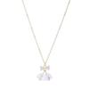 Collar de Campana de Cristal con Lazo para Mujer, Regalo para Novia, Cadena de Clavícula Nicho de Lujo Ligero Retro Trendy